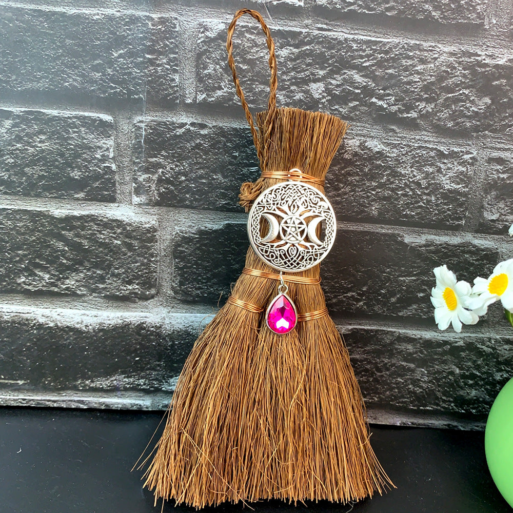 Wholesale 14*9*2CM Witch Mini Brown Broom Pendant Decoration